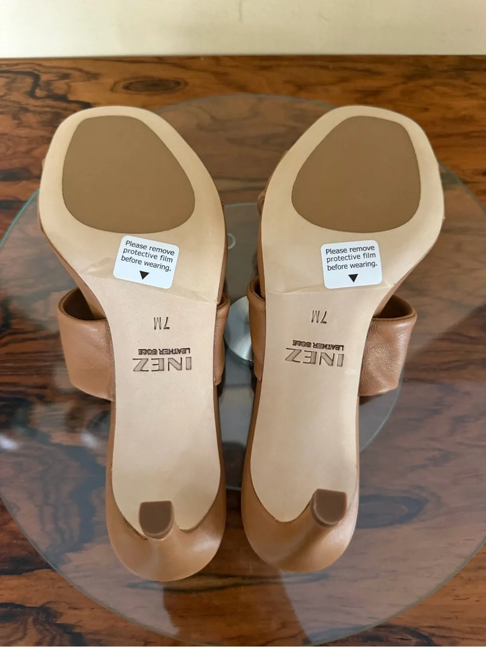 Inez Isa Heel slides in Cognac Nappa size 7 M